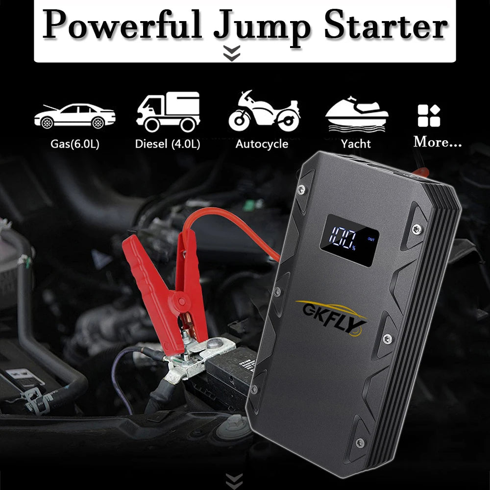 GKFLY Car Jump Starter 22000mAh Portable Power Bank 2000A/1500A Starting Device Car Booster Battery For Petorl Diesel Car