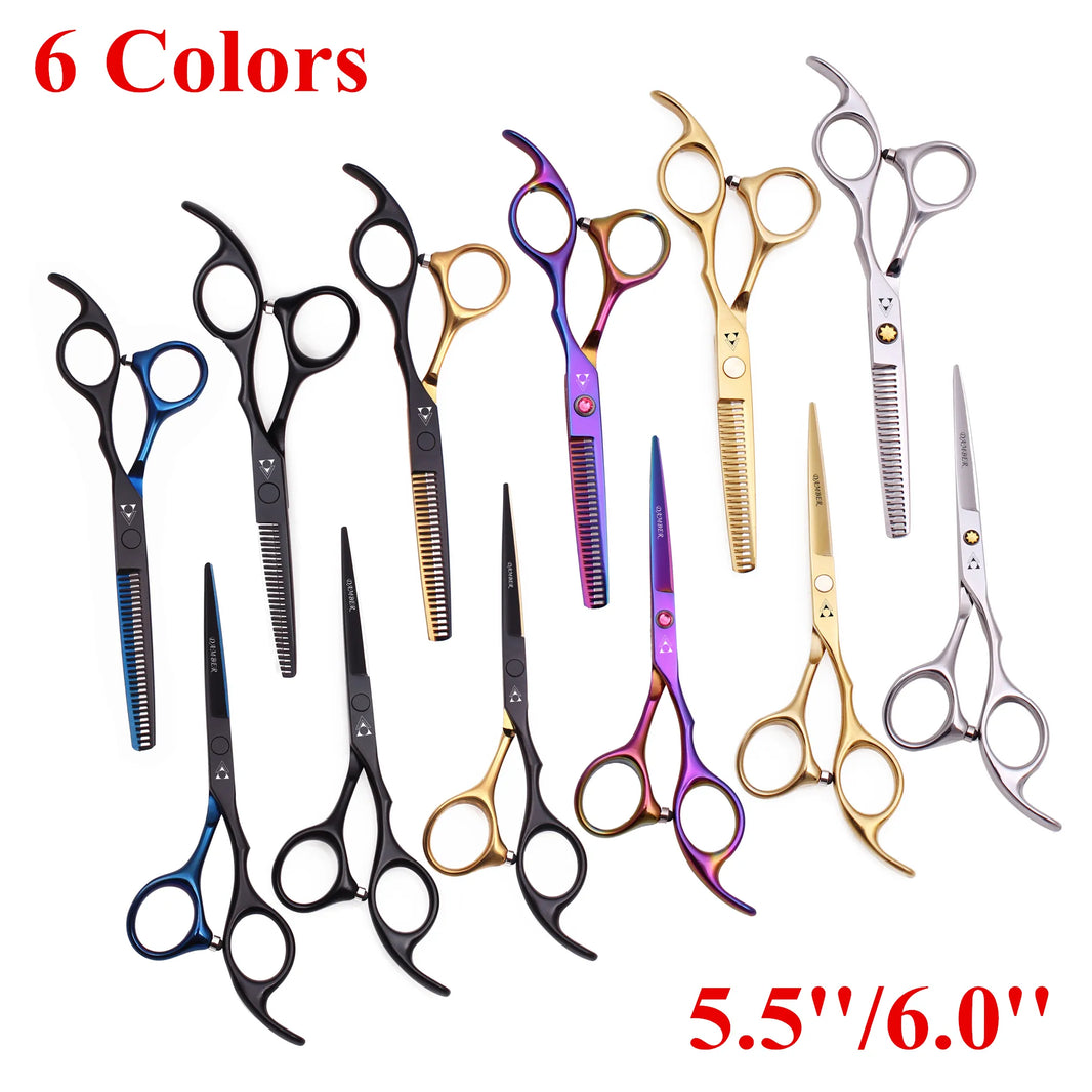 Hair Scissors 5.5 6.0 Professional Hairdressing Scissors Thinning Barber Scissor Set Hair Cutting Scissors 440C Japan Steel 888#