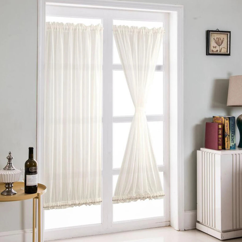 White French Door Curtains - Blackout Patio Door/Glass Door Curtain Panel for Privacy Home Decor