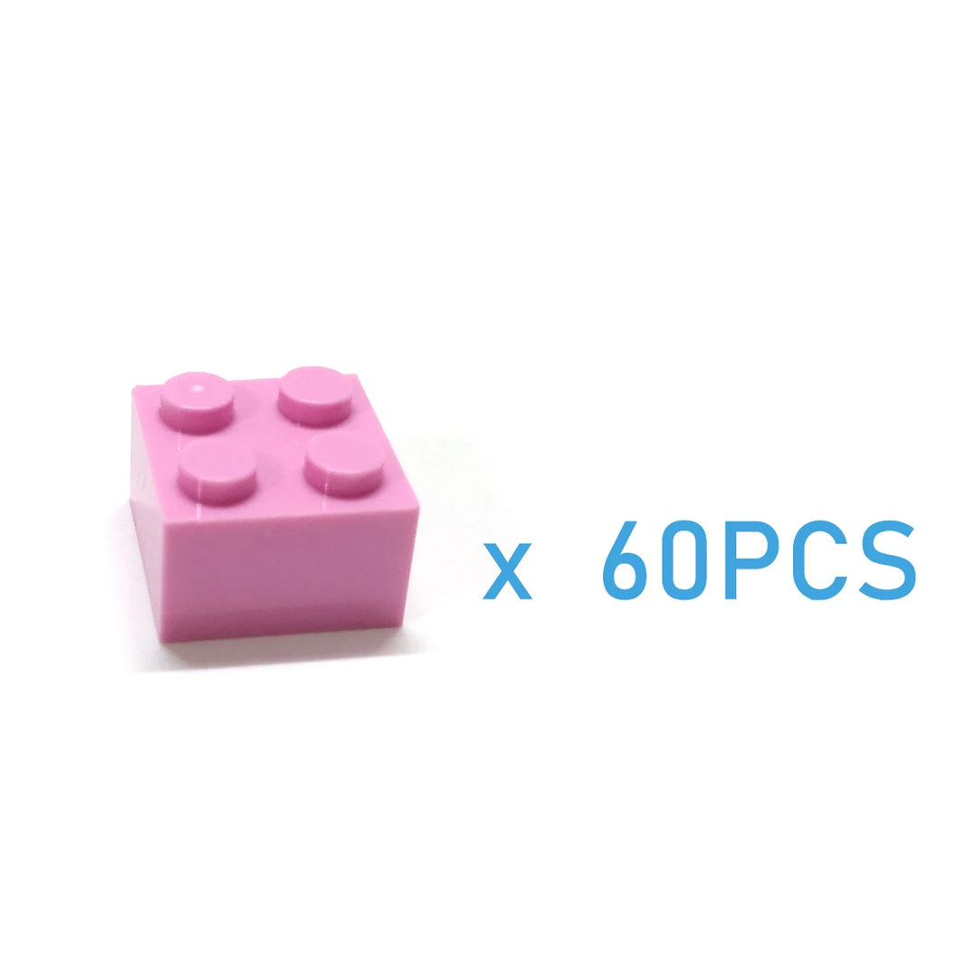 60pcs DIY Building Blocks Thick Figures Bricks 2x2 Dots Educational Creative Size Compatible With 3003 Plastic Toys for Children