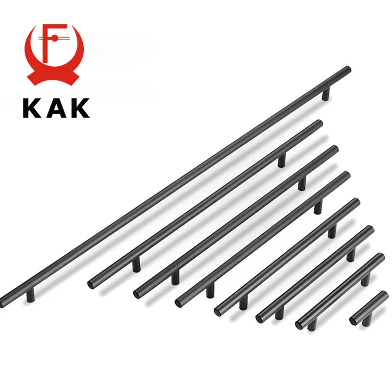 KAK 2" ~ 24" Kitchen Door T Bar Pull Straight Handle Knobs Cabinet Pull Diameter 10mm Stainless Steel Handles Furniture Hardware