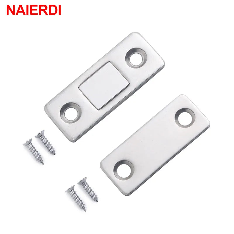 NAIERDI 2pcs/Set Magnetic Cabinet Catches Magnet Door Stops Hidden Door Closer With Screw For Closet Cupboard Furniture Hardware