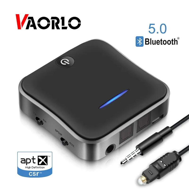 Bluetooth Transmitter Receiver 5.0 Wireless Adapter CSR8675 Aptx HD Adapter Optical Toslink/3.5mm AUX/SPDIF For Car TV Speaker