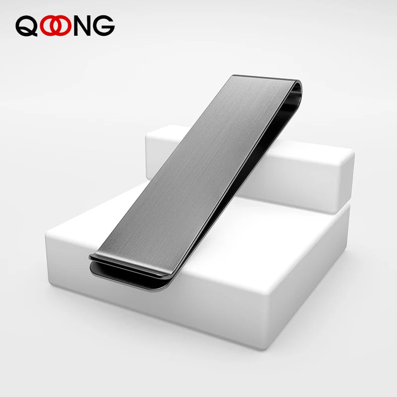 Custom Lettering Slim Pocket Credit Card Money Clip Holder Long Size Stainless Steel Men's Wallet Metal Bill Clip Moneyclip