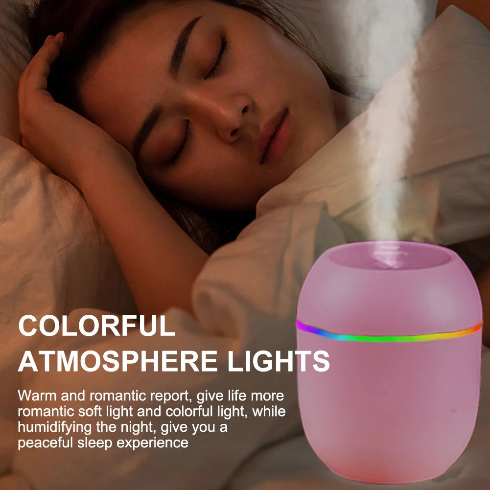 Car Air Humidifier Portable Air Freshener with LED Night Light USB Powered Oil Diffuser for Home Car Interior Accessories