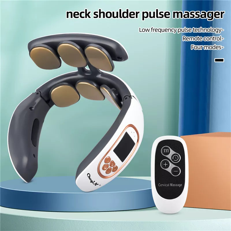 CkeyiN Pulse Neck Massager Heat Pain Relief Cordless Intelligent Deep Tissue Trigger Point Massage Shoulder Cervical Massager 51