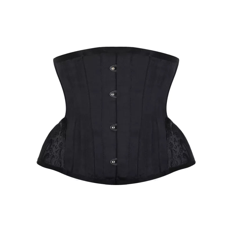 Burvogue Underbust Steampunk Corset Waist Control Gothic Corsets Cincher with Curved Hem Bustiers Embroidery Short Waist Trainer