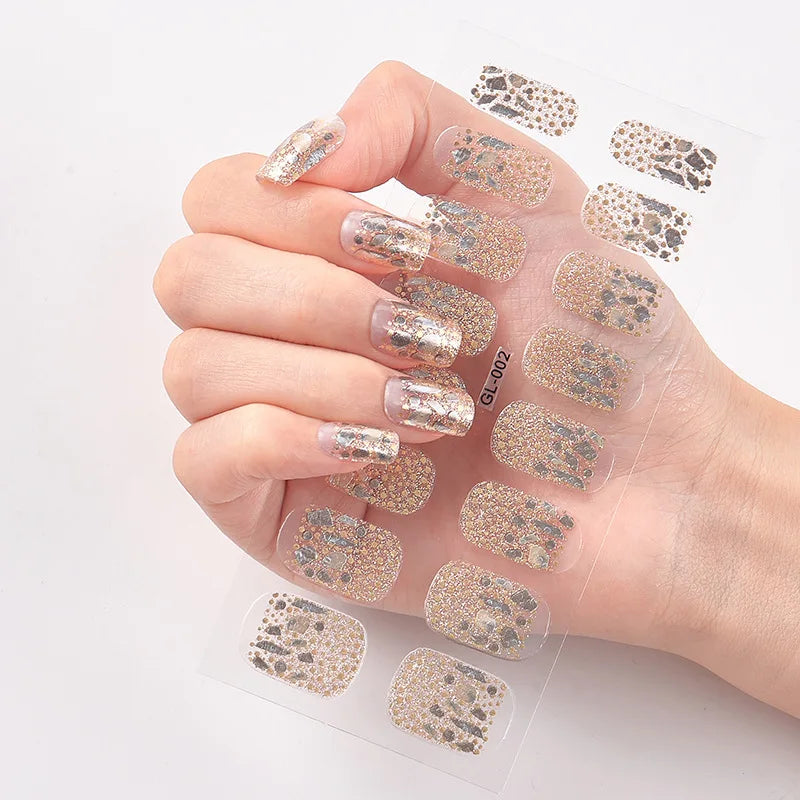 Christmas Dress Up Nail Stickers Self Adhesive Nail Sticker Minimalist Design Nails Art Decoration Nail Strips Shiny