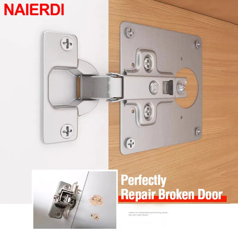 NAIERDI Stainless Steel Furniture Cabinet Door Hinge Repair Plate Drawer Window Door Door Panel Connection Repair Plate Hardware