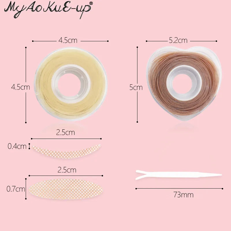 600Pcs/Box Big  Eyelid Tape Sticker Double Fold Self Adhesive Eyelid Tape Stickers S/L Makeup Clear Beige Invisible Tool