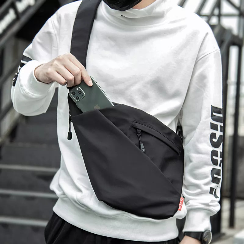 Pistol Gun Bag Men's Ultra-thin Chest Personal Messenger Bag Anti-theft Multi-function Shoulder Crossbody Bag Rich Compartment