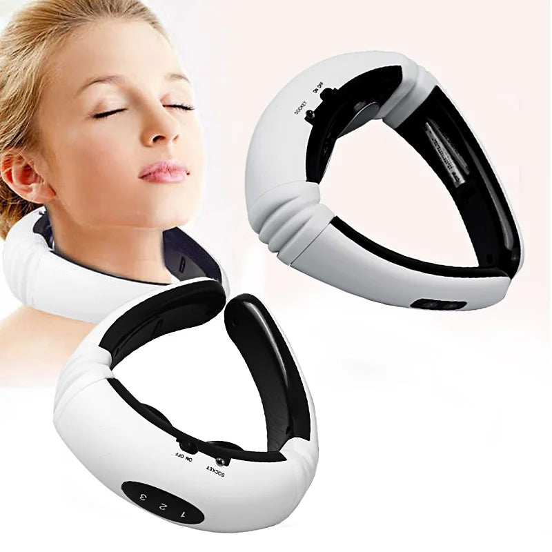 Health Care Tool Neck Massage Electric Pulse Back and Neck Infrared Heating Pain Relief Relaxation Intelligent Cervical Massager