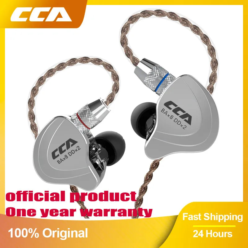 CCA C10 Headphones 4BA+1DD Hybrid Technology HiFi In Ear Music DJ Gamer Sport Earphone Active Noice Cancelling Monitor Headset