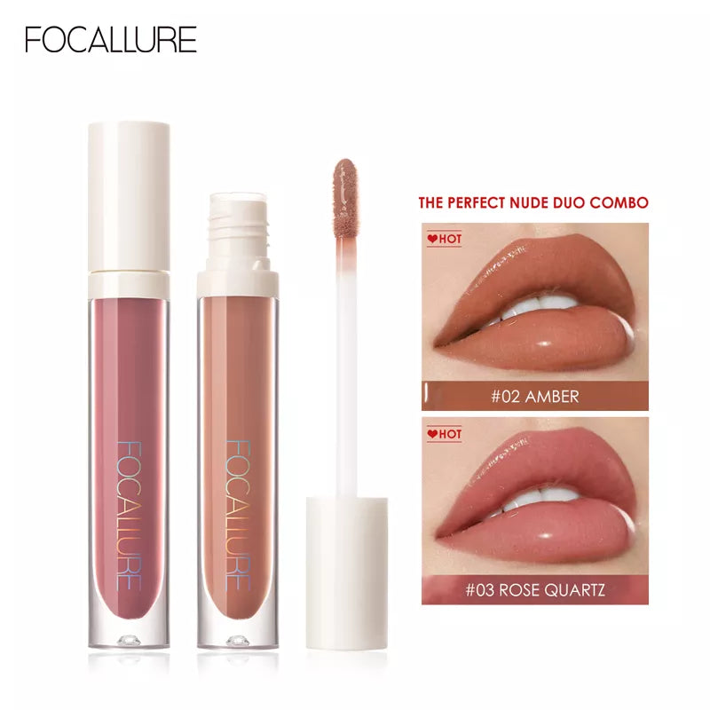 FOCALLURE Liquid Lipstick High Pigment Plumpling Lipgloss Waterproof Not-sticky Moisturizing Lip Balm Lip Tint Makeup Cosmetics