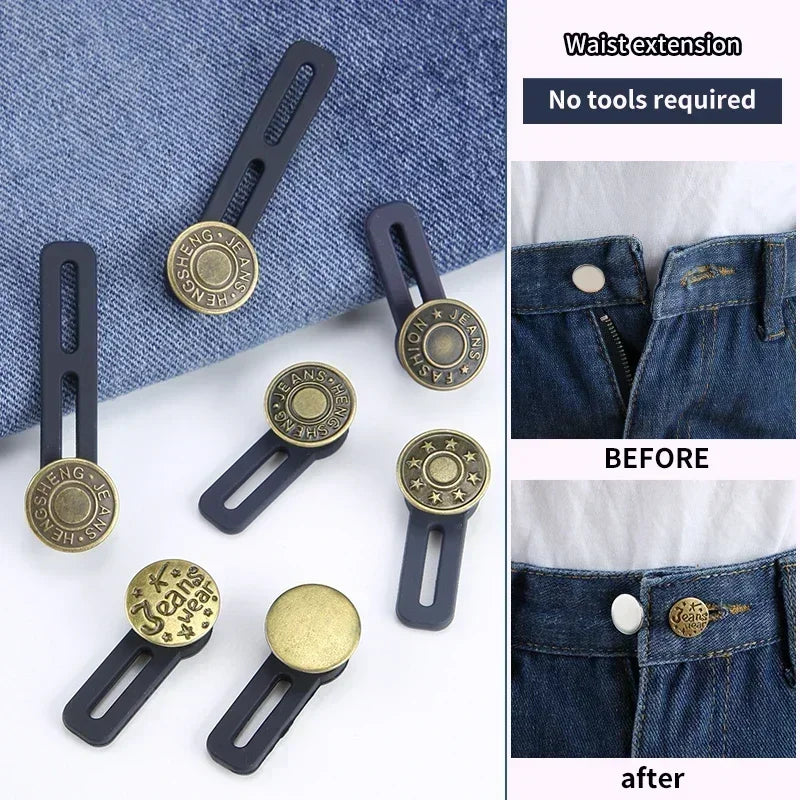 6 pcs Jeans and Pants Button Extenders: Universal Wait Expanander for Women and men, Instant Band Extension Solution