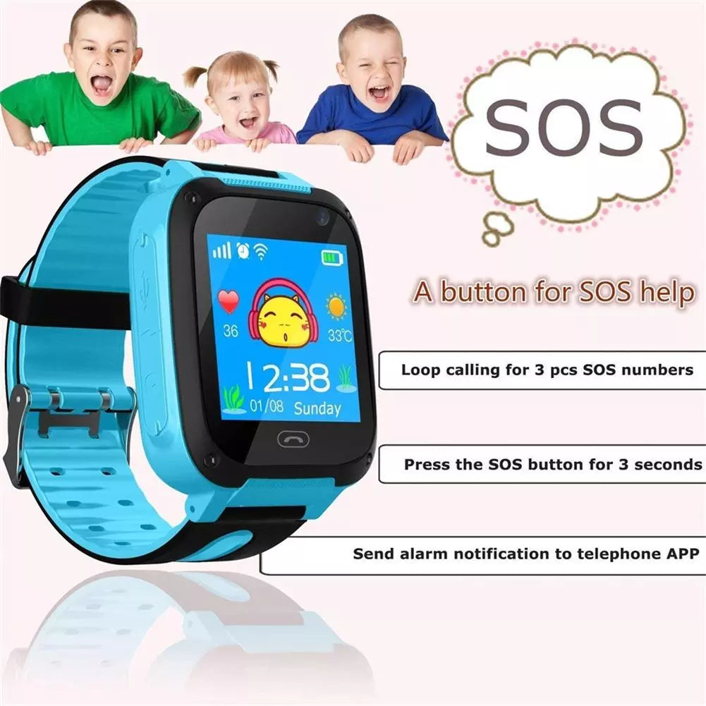 Kids Smart Watch Waterproof Touch Screen Video Camera Sim Card Call Phone S4 Smartwatch with Light GPS Locator For IOS Android