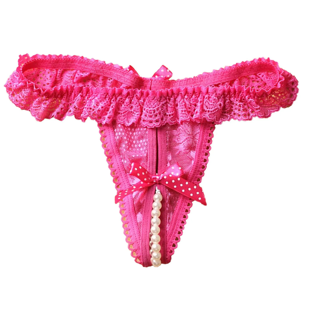 Plus Size Sexy Lingerie Sexy Female Panties Lingerie Sexy Panties Pearl Ball Lace Thongs Underwear Women Underpants Dropshipng