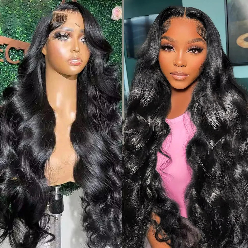 46 Inches 13x6 HD Body Wave Lace Frontal Human Hair Wig Closure Wig Brazilian Water Wave Lace Frontal Wigs For Black Women