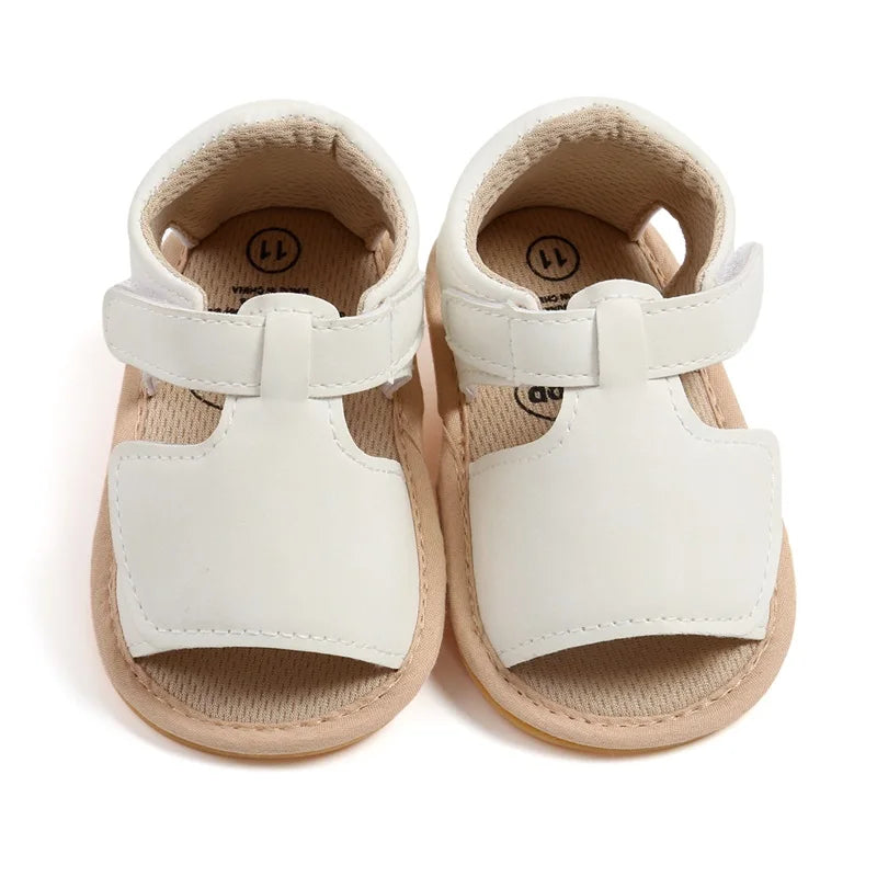 2023-04-23 Lioraitiin 0-18M Newborn Infant Baby Girls Boys Sandal PU Leather Flexible Non-slip Summer Flat Shoes