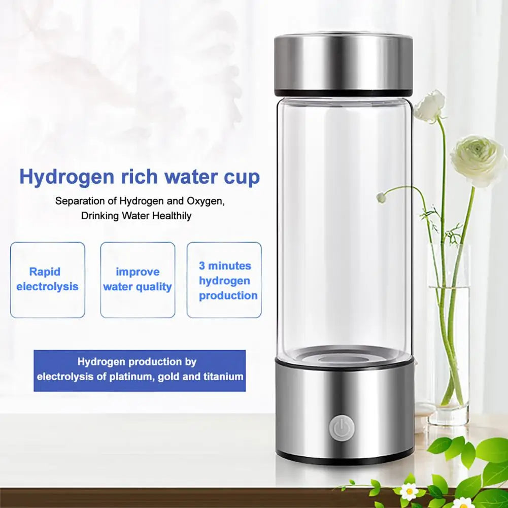 420ML Hydrogen Water Bottle Rechargeable Rich in Antioxidants Improve Muscle Soreness Fatigue Promote Metabolism Water Bottle