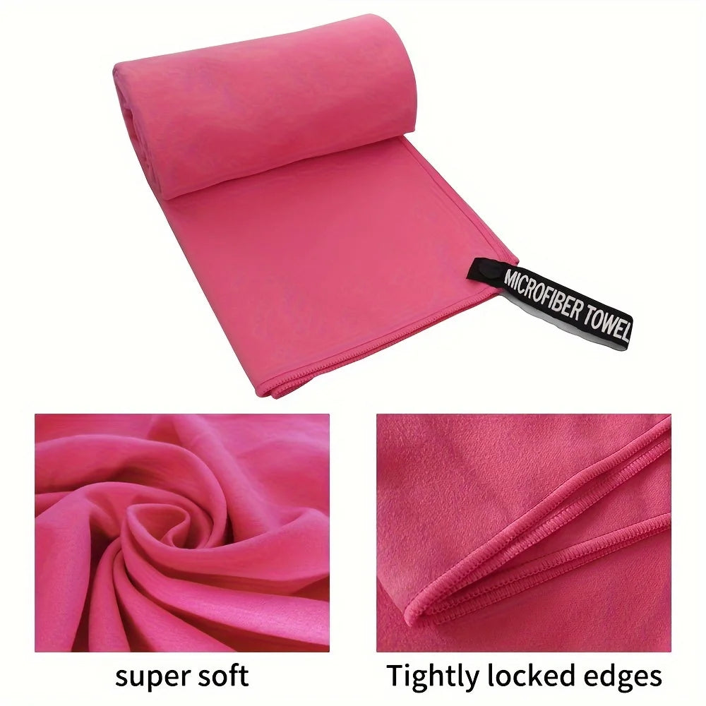 1pc Quick Dry Travel Towel , Microfiber Beach Towel Compact Soft Trip Towel Lightweight Adults Towel for Camping，Gym ，Beach