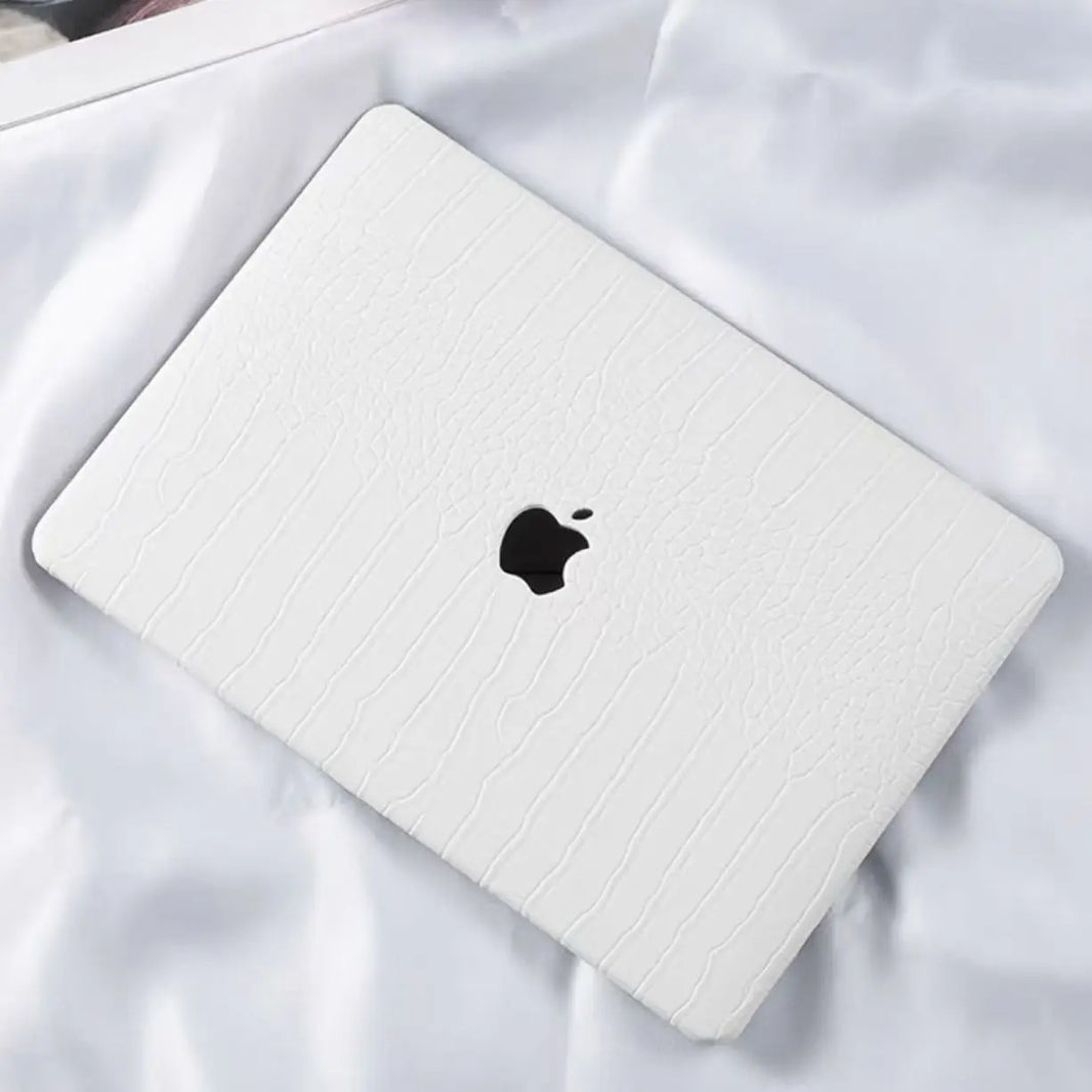 Laptop Case for Macbook Air 13.6 M2 A2681 White Crocodile Leather Plastic Hard Cover for Macbook Air 13 2337 A1932 2179 Pro 13