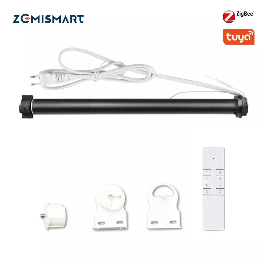 Zemismart Tuya Zigbee Roller Shade Motor 38mm Tube Electric Engine Shutter Rod Alexa Google Home Voice Control Smartthings