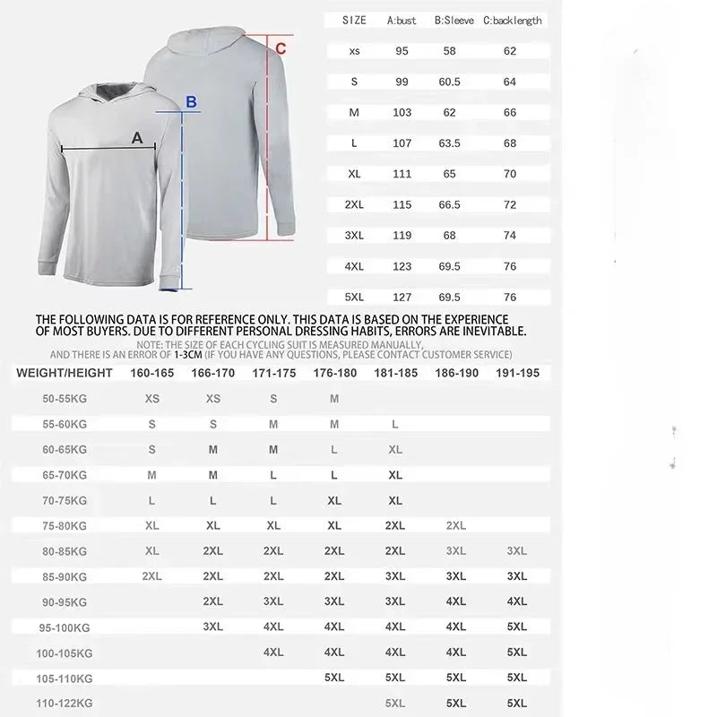 Summer Fishing Clothes Mens Long Sleeve Hoodie Jersey Light Color  Uv Protection Quick Dry Top