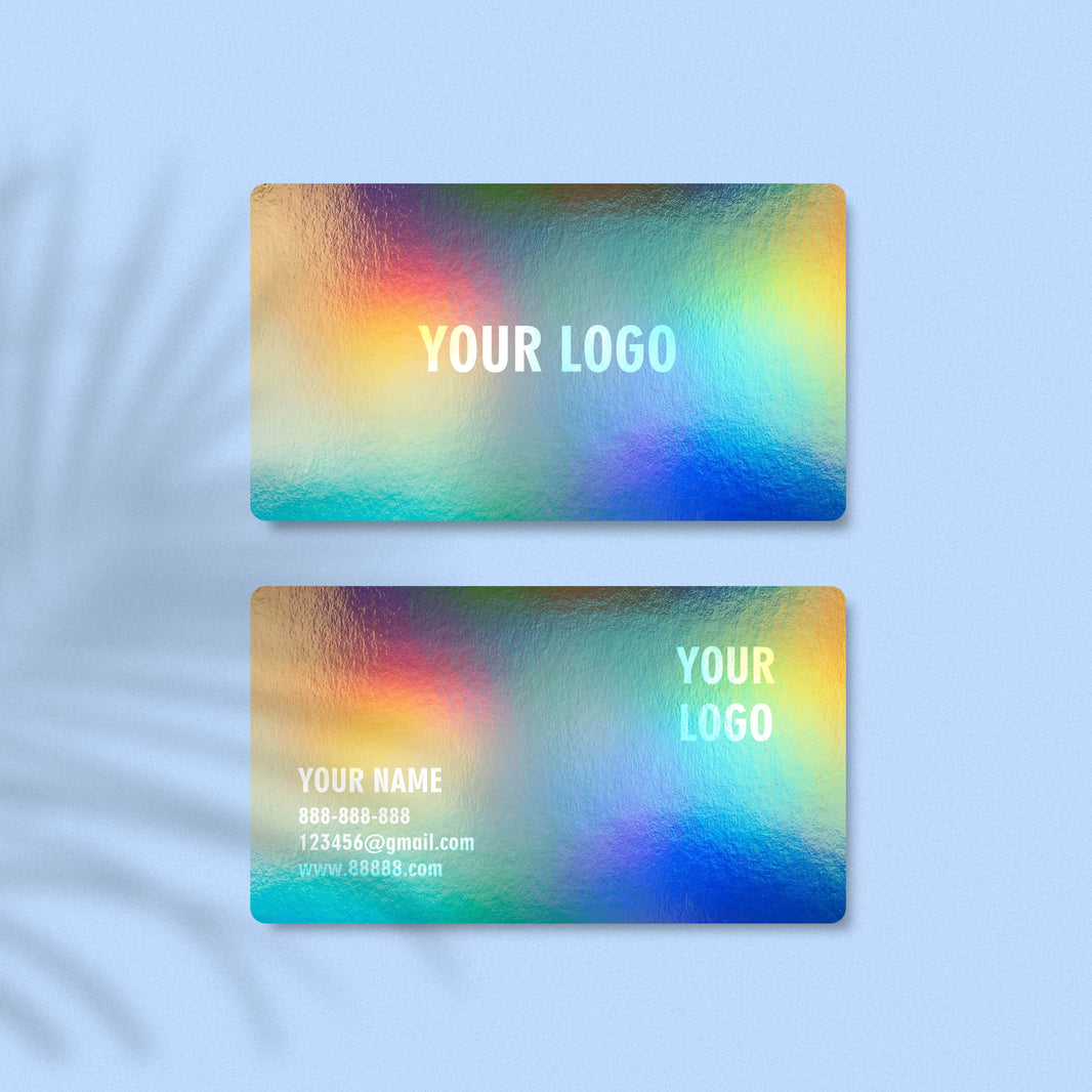 Customized 320G600G special laser holographic effect shiny laminated wedding invitation letter thank you for the business card