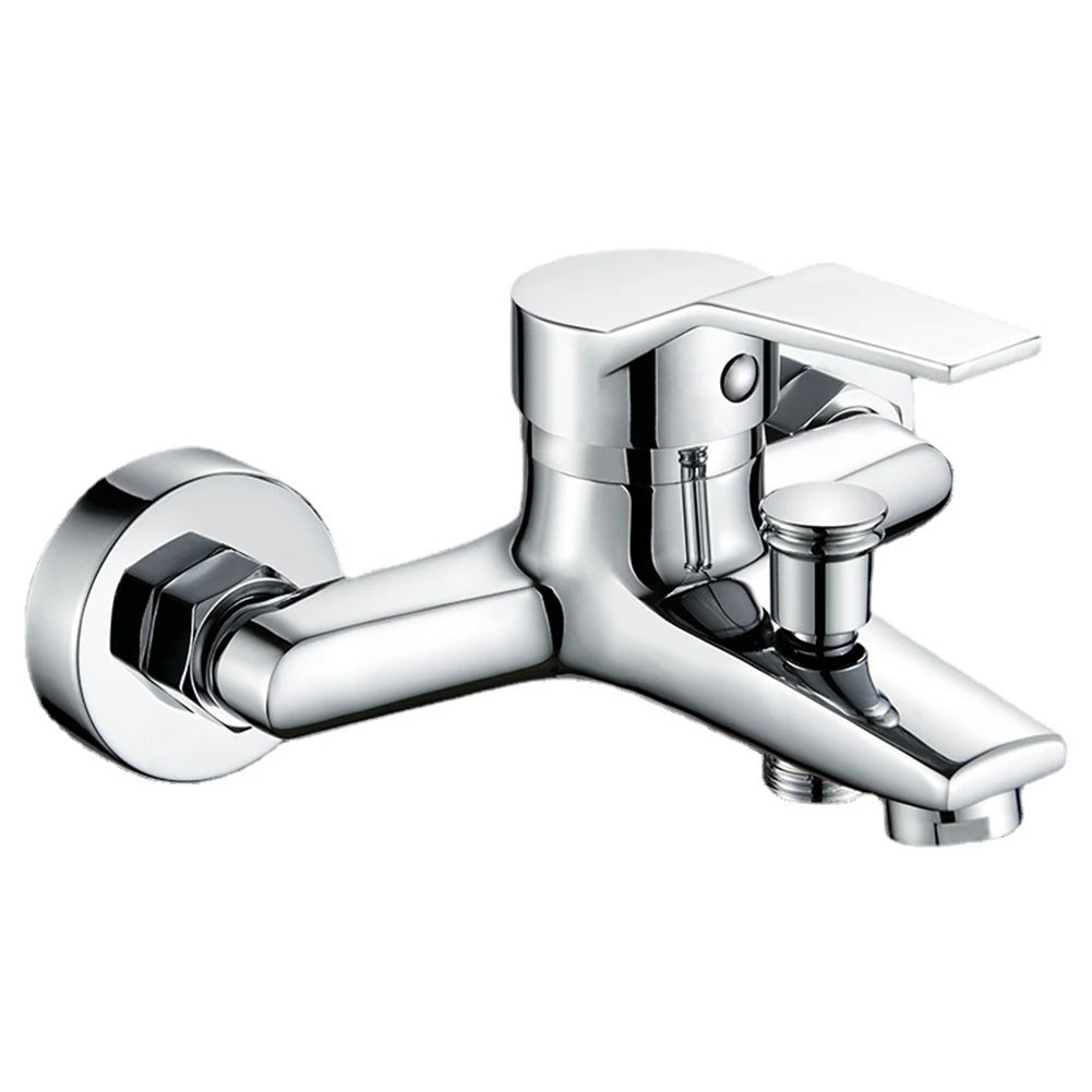 Bathtub Faucets Zinc Alloy Wall Mounted Hot Cold Water Mixer Tap Dual Spout Mixer Valve Tap Bathroom Bathtub Shower Faucets