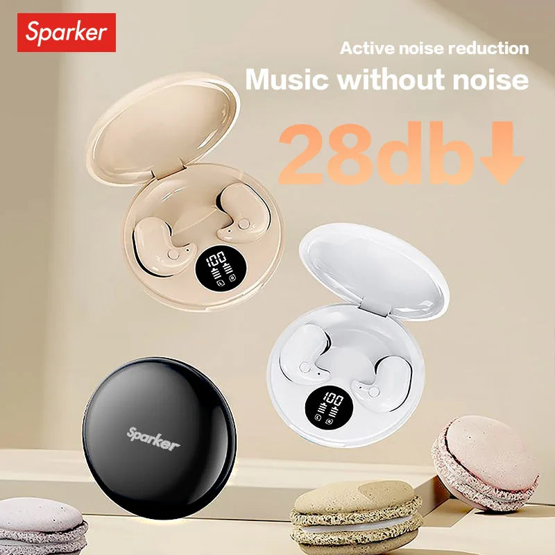 Sparker Y29 Earphones Bluetooth 5.3 Wireless Sleep Headphone Noise Reduction Hifi Music Earbuds Press Control TWS Mic Headset