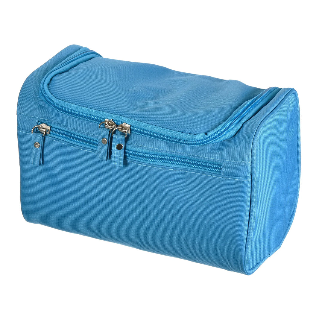 Hanging Toiletry Bag with Side Strap, Canvas Makeup Organizer Cosmetic Pouch Waterproof with Hook Zipper for Travel Home Storage