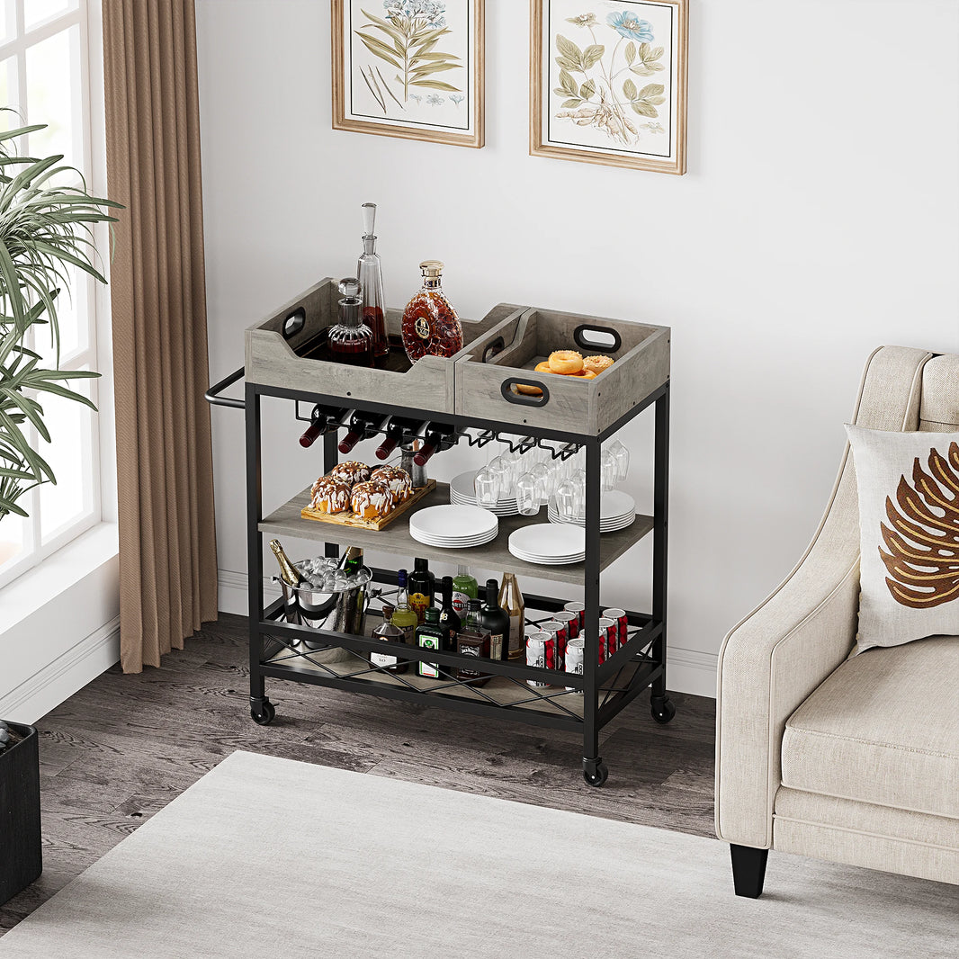Kitchen Storage Dining Car Metal Tray Service Dining Car Home Storage