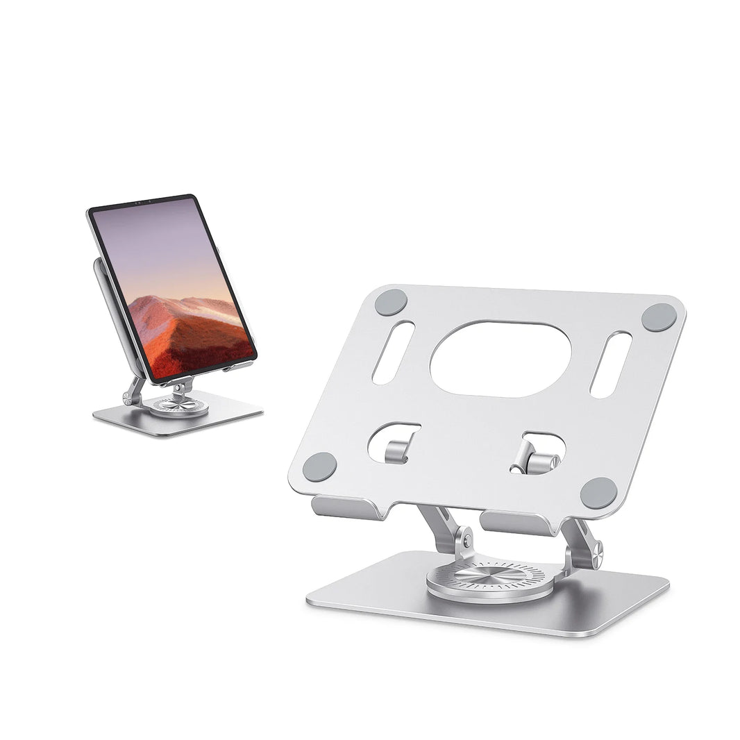 ST02 Tablet Stand Adjustable with 360 Swivel Base Aluminum Tablet Stand Holder Universal Tablet Holder for iPad Samsung