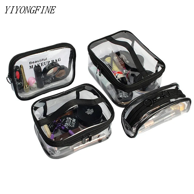 Transparent PVC Cosmetic Bags For Women Waterproof Toiletries Storage Bag Travel Makeup Bag Female Neceser Make Up Beauty Cases