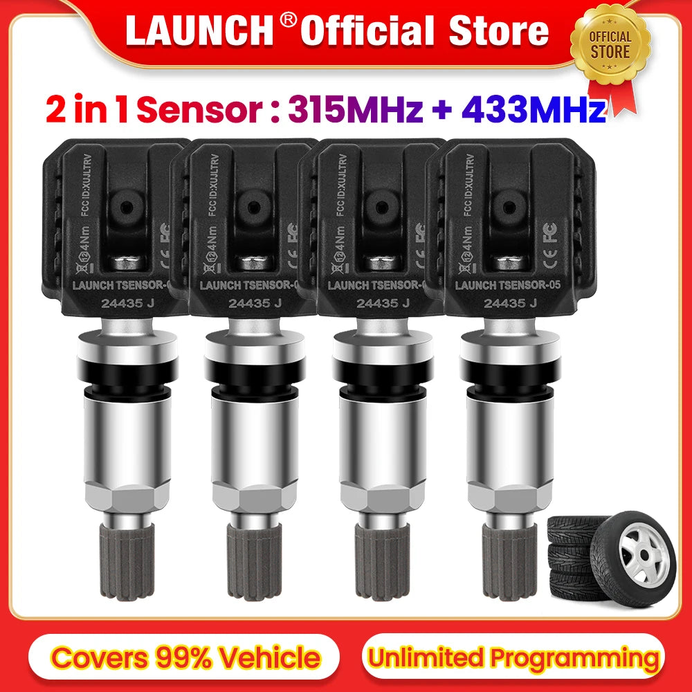 LAUNCH X431 Sensor 2 in 1 RF-Sensor 315MHz/433MHz TPMS Tire Repair Tools Scanner TSGUN Tire Pressure Sensors Tester Programming