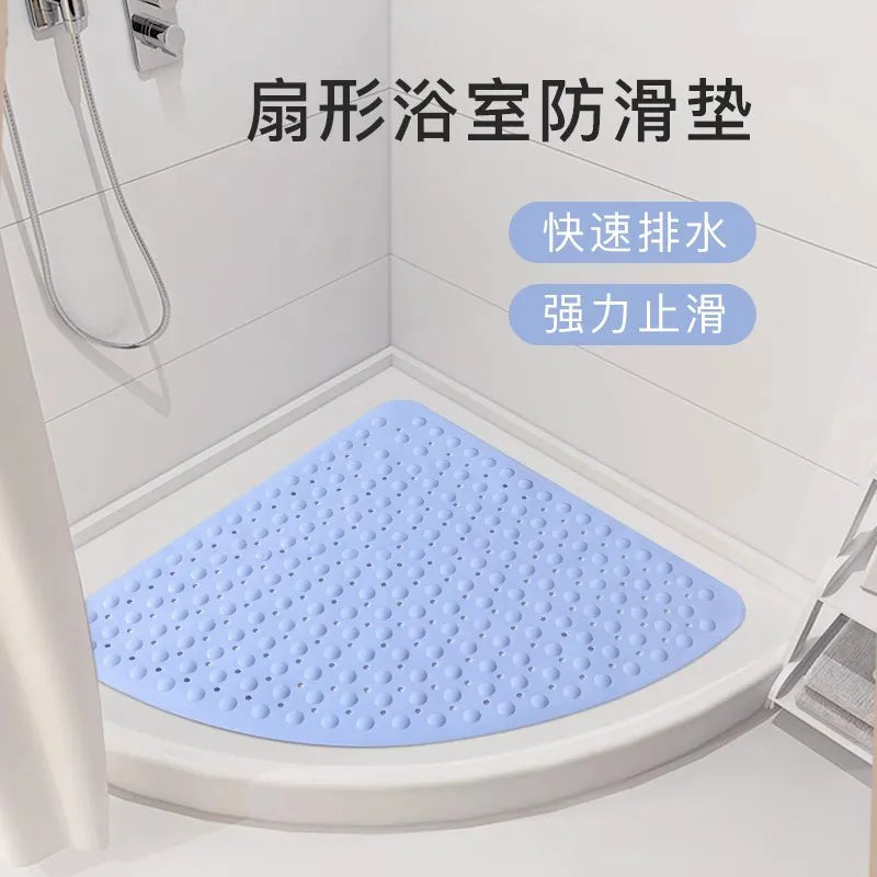 High quality PVC fan shaped shower mat Bathroom anti-skid floor mats Anti drop carpet for household restrooms Shower Room Rugs