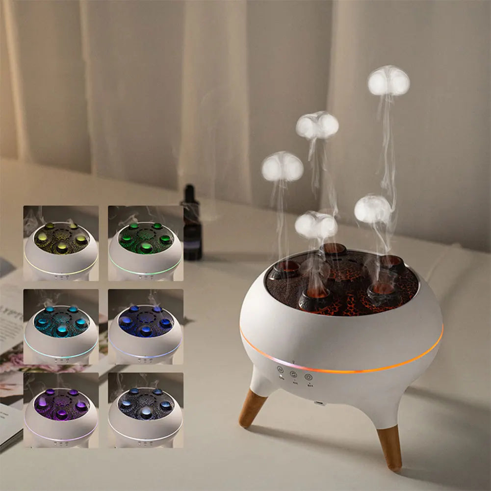 Jellyfish Air Humidifier With Colorful Gradient Lights Room Atmosphere Humidifiers Dynamic Jellyfish Humidifier Aroma Diffusers
