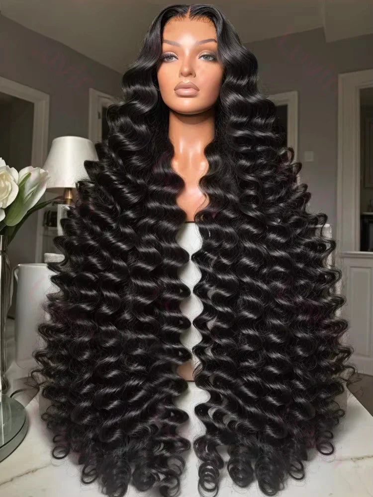 Loose Wave 13x6 HD Lace Frontal Wig 30 40Inch 13x4 Lace Front Human Hair Wig Brazilian Deep Wave 250 220 Density Water Curly Wig