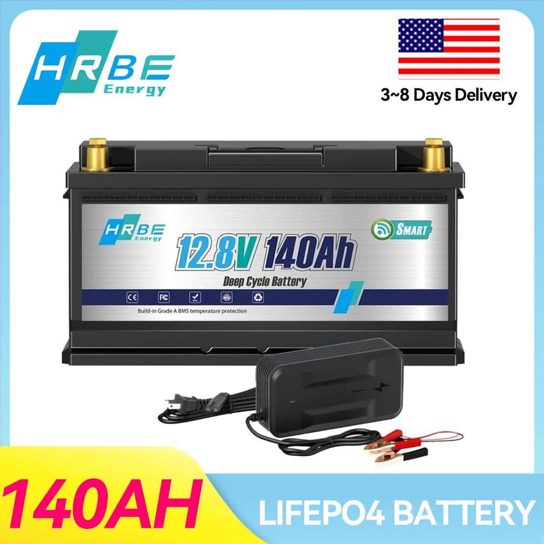 12V 140AH LiFePO4 Lithium Battery,6000+ Cycles LiFePO4 Battery with Built-in 100A BMS for RV, Home Storage,Trolling Motor,Solar