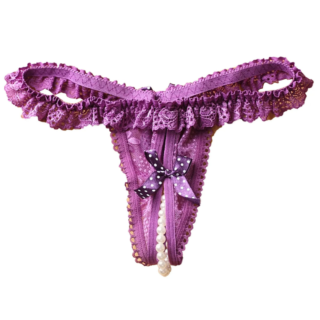 Plus Size Sexy Lingerie Sexy Female Panties Lingerie Sexy Panties Pearl Ball Lace Thongs Underwear Women Underpants Dropshipng