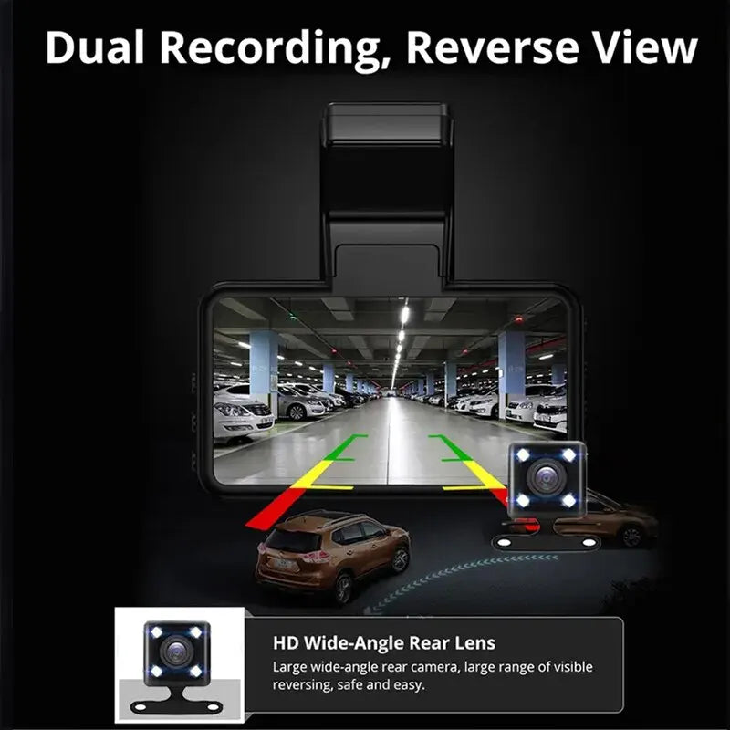 Dash Cam Front and Rear Dual Lens 4K&1296P Recording Car Camera DVR Built-In WiFi G-Sensor Night Vision Loop Recorder Dashcam