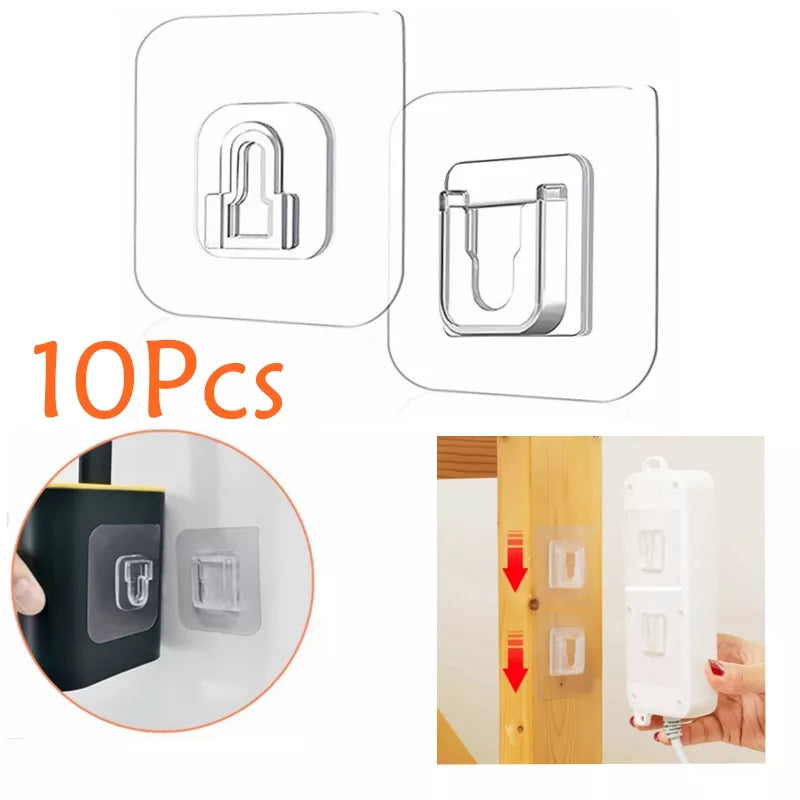 Double-Sided Adhesive Wall Hooks Hanger Strong Transparent Hooks Suction Cup Sucker Wall Storage Holder For Kitchen Bath