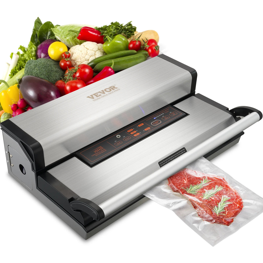 SucceBuy Commercial Vacuum Sealer Machine Multifunction Automatic Food Packaging with Bag Roll Storage Cutter for Home Kitchen