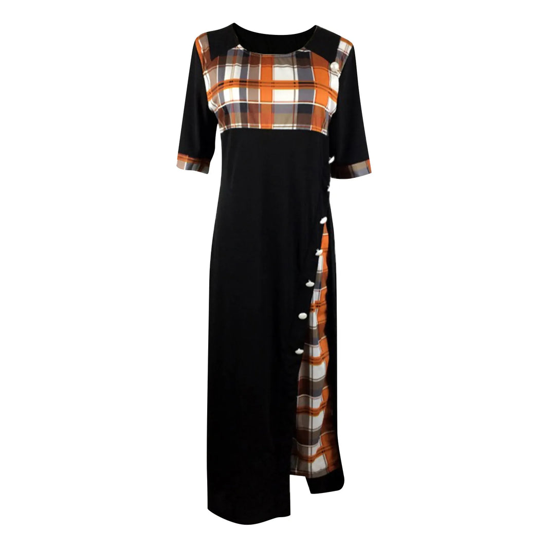 Women's Fashionable Temperament  Dress Plus size Long Dresses Elegant And Elegant Short Sleeved Dress New