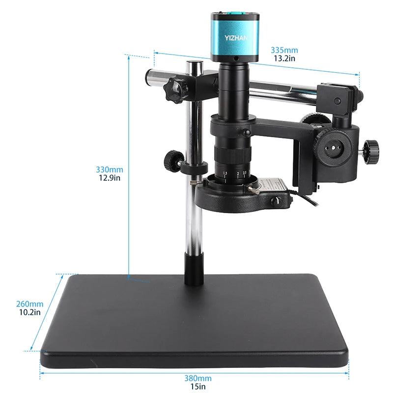 4K 48MP USB HDMI Digital Video Electronic Microscope Camera 130X 150X 180X Zoom C Mount Lens LED Light Lab Phone Repair Tools