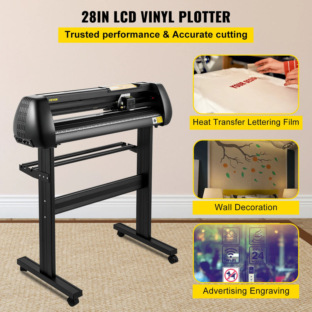 VEVOR 28in Vinyl Cutter Machine Cutting Plotter Adjustable Speed and Force DIY Cutting Machine Kit for Signs Banners Stickers