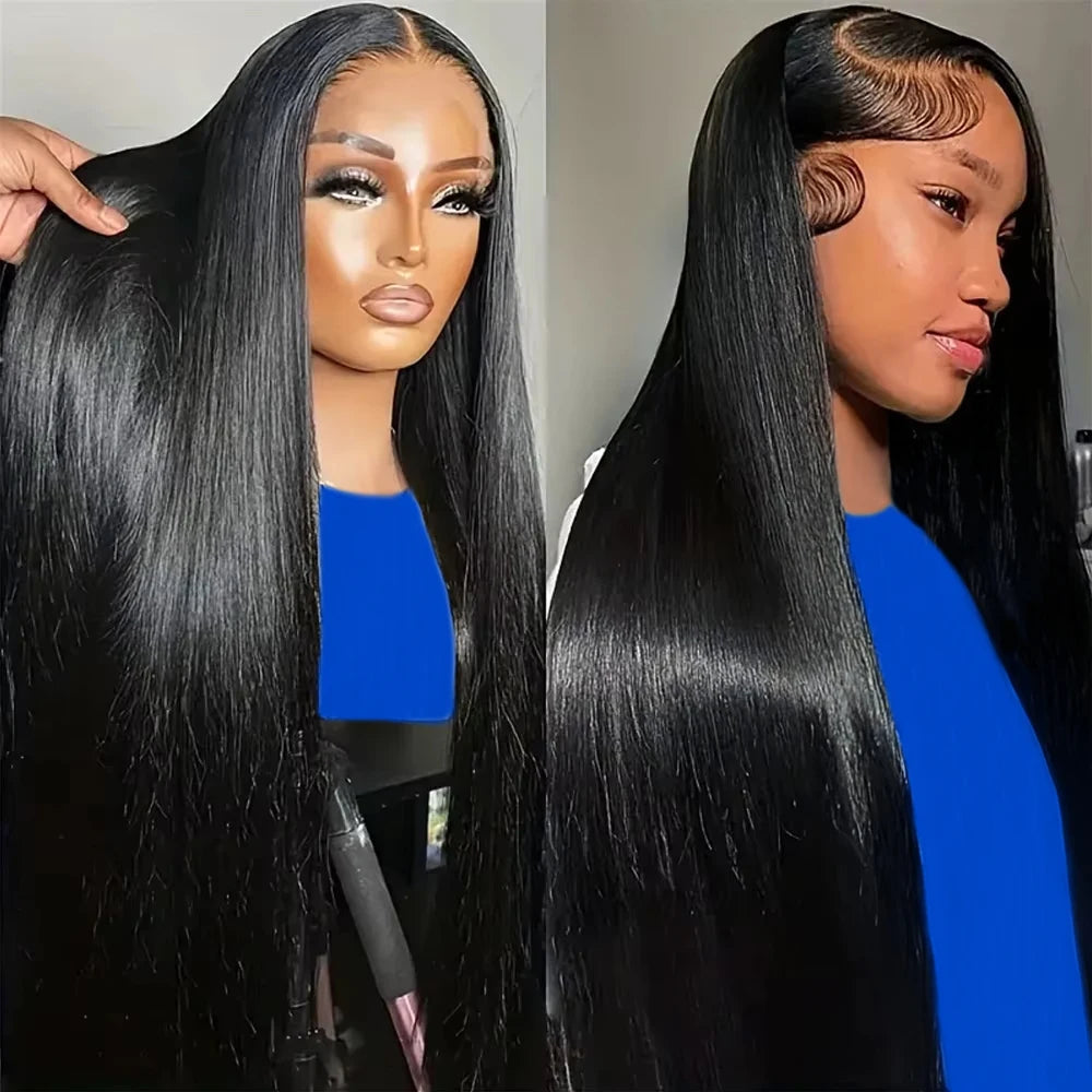 No Glue 30 40 Inch Bone Straight 7x5 Glueless Human Hair Wig Ready To Wear Brazilian 13x4 Lace Frontal Wigs For Women PrePlucked