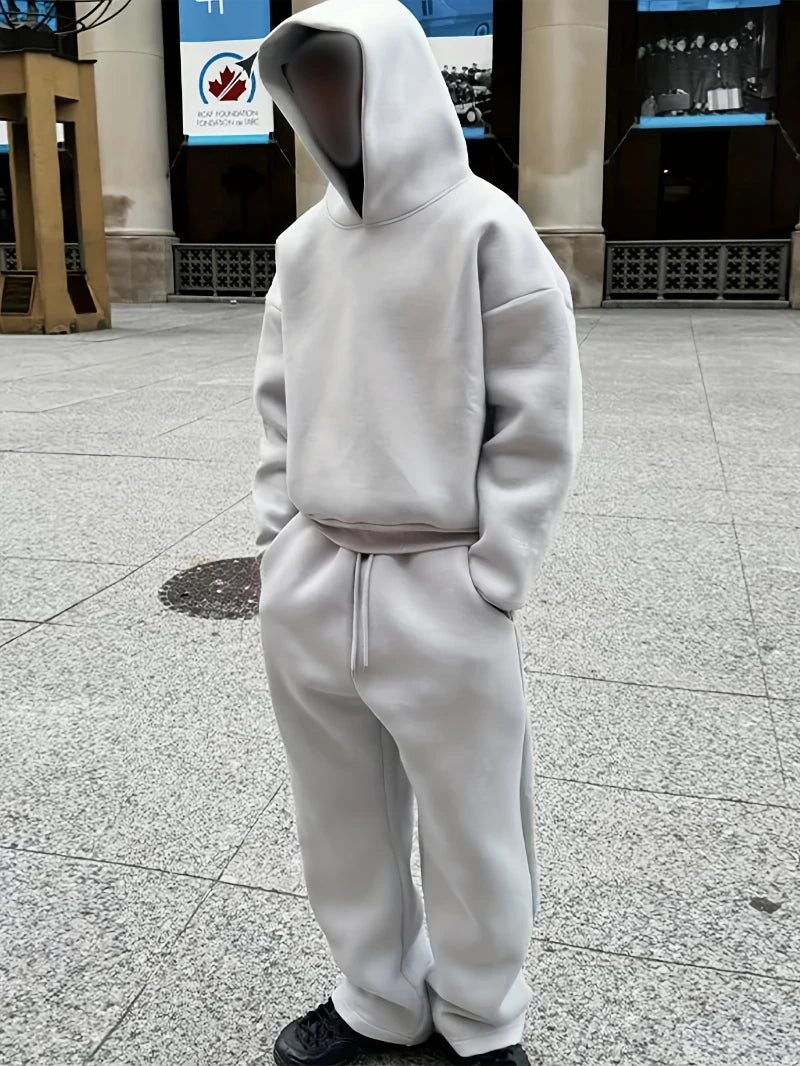 Men Large Size Oversized Wide-Leg Sweatpants  Loose-Fit Trousers Pants Elastic Waist Casual Dates Gatherings Friends American