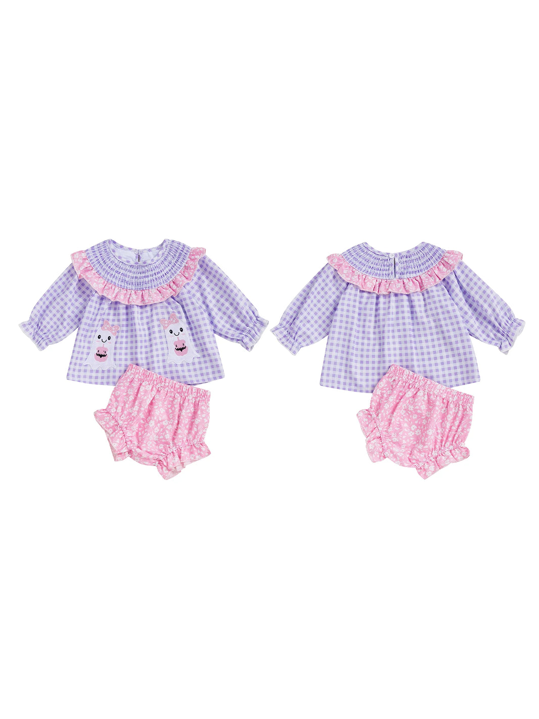 Toddler Girls 2-Piece Outfit Short Sleeve Pumpkin Print T-shirt with Ruffle Shorts Set Halloween Costume for Kids